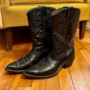 Vintage Black Cowboy Boots